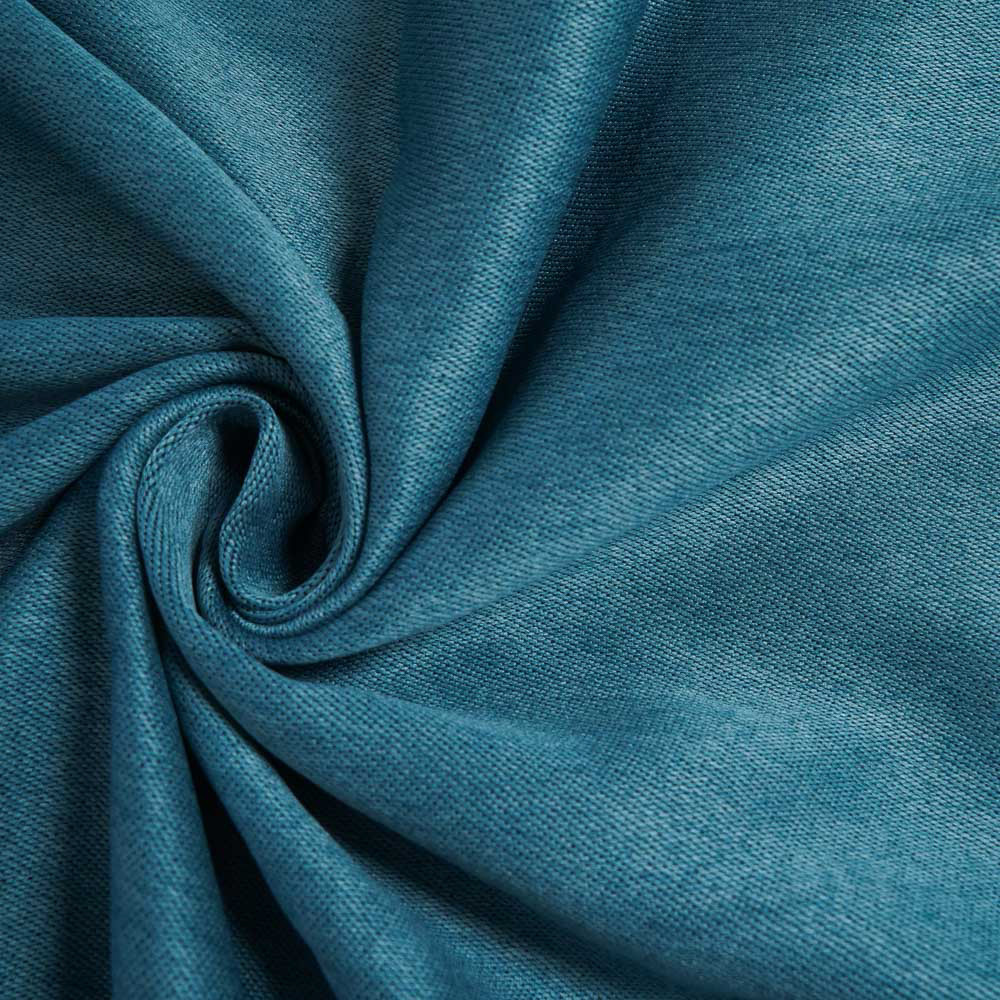 Double-Sided Linen Look Blackout Drapery Fabric-LT Blue
