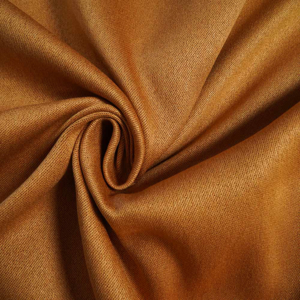 Double-Sided Linen Look Blackout Drapery Fabric-Golden