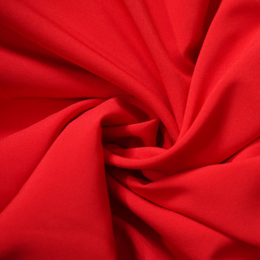 50D Polyester 4-Way Plain Stretch Fabric-Red