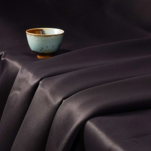 Polyester Single-Sided Shining Sateen Blackout Drapery FabricAva-Dark purple. For Office, Retail Store, Exhibition Hall, Hospitality Industry. Custom Blackout Fabric. and Finished Curtain. Factory Price.