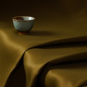 Single-Sided Shining Sateen Blackout Drapery Fabric. Ava-Golden. For Living Room, Hotel, Theater. Custom Blackout Fabric. and Finished Curtain.