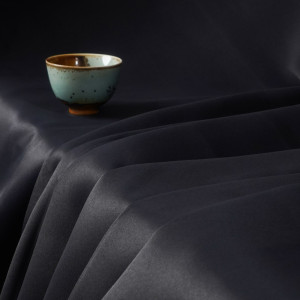Blackout Drapery Fabric, Single-Sided Shining Sateen. Ava-Sliver Gray. For Living Room, Bedroom, Theater, Retail Store. Home textile. Custom Blackout Fabric. and Finished Curtain.