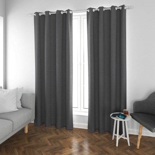 Blackout Drapery Fabric, Single-Sided Shining Sateen. Ava-Sliver Gray. For Living Room, Bedroom, Theater, Retail Store. Home textile. Custom Blackout Fabric. and Finished Curtain.