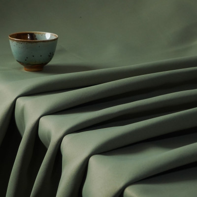 Gabriel-Forest Green Double-Sided Twill Dull Blackout Drapery Fabric. For Living Room, Bedroom, Office, Hotel, Restaurant, Theater, Retail Store, Exhibition Hall, Hospitality Industry. Custom Blackout Fabric. and Finished Curtain.