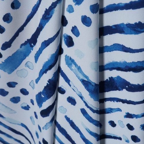 Luna, Blue&White, For Pants, Skirts, Tops, Casual Wear, Outdoor Functional Jackets, Custom 4-Way Stretch Printed Fabric,