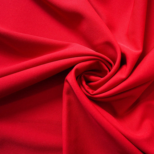 Ruby-Jam red 100D Polyester 4-Way Twill Stretch Fabric. For Pants, Skirts, Tops, Casual Wear, Outdoor Functional Jackets, Custom 4-Way Stretch Printed Fabric.