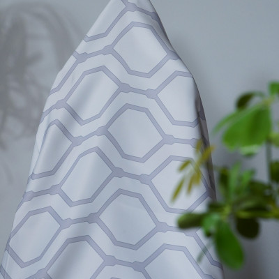 Oliver Geometric-Single-Sided Shiny Sateen Printed Blackout Drapery Fabric