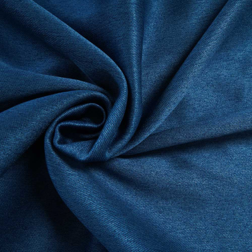William-Blue Double-Sided Linen Look Blackout Drapery Fabric For Living Room, Bedroom, Office, Hotel, Restaurant, Theater, Retail Store, Exhibition Hall, Hospitality Industry. Custom Blackout Fabric. and Finished Curtain.
