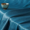 William-LT Blue Double-Sided Linen Look Blackout Drapery Fabric For Living Room, Bedroom, Office, Hotel, Restaurant, Theater, Retail Store, Exhibition Hall, Hospitality Industry. Custom Blackout Fabric. and Finished Curtain.