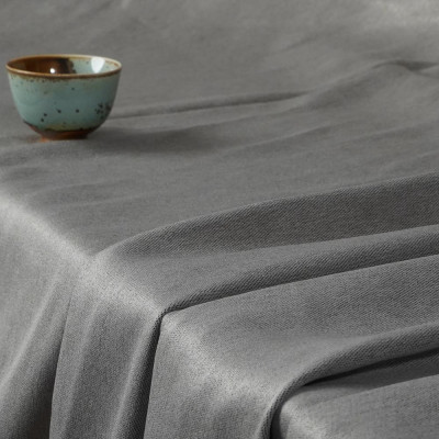 William-White Ash Double-Sided Linen Look Blackout Drapery Fabric For Living Room, Bedroom, Office, Hotel, Restaurant, Theater, Retail Store, Exhibition Hall, Hospitality Industry. Custom Blackout Fabric. and Finished Curtain.