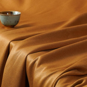 William-Golden Double-Sided Linen Look Blackout Drapery Fabric For Living Room, Bedroom, Office, Hotel, Restaurant, Theater, Retail Store, Exhibition Hall, Hospitality Industry. Custom Blackout Fabric. and Finished Curtain.
