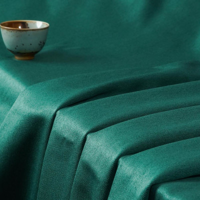William-Teal Double-Sided Linen Look Blackout Drapery Fabric For Living Room, Bedroom, Office, Hotel, Restaurant, Theater, Retail Store, Exhibition Hall, Hospitality Industry. Custom Blackout Fabric. and Finished Curtain.