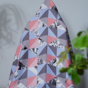 Oliver Geometric-Single-Sided Shiny Sateen Printed Blackout Drapery Fabric For Living Room, Bedroom, Office, Hotel, Restaurant, Theater, Retail Store, Exhibition Hall, Hospitality Industry. Custom Blackout Fabric. and Finished Curtain.