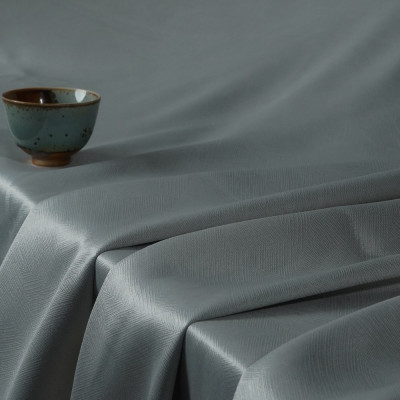 Luxia-Sliver Gray Two-Toned Sateen Blackout Drapery Fabric For Living Room, Bedroom, Office, Hotel, Restaurant, Theater, Retail Store, Exhibition Hall, Hospitality Industry. Custom Blackout Fabric. and Finished Curtain.