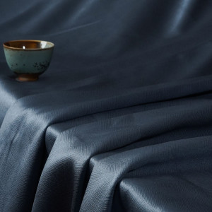 Luxia-Blue Gray Two-Toned Sateen Blackout Drapery Fabric For Living Room, Bedroom, Office, Hotel, Restaurant, Theater, Retail Store, Exhibition Hall, Hospitality Industry. Custom Blackout Fabric. and Finished Curtain.