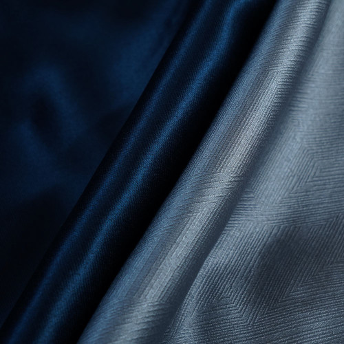 Luxia-Blue Gray Two-Toned Sateen Blackout Drapery Fabric For Living Room, Bedroom, Office, Hotel, Restaurant, Theater, Retail Store, Exhibition Hall, Hospitality Industry. Custom Blackout Fabric. and Finished Curtain.