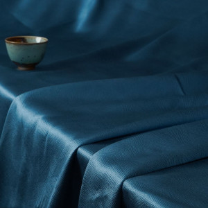 Luxia-Teal Two-Toned Sateen Blackout Drapery Fabric For Living Room, Bedroom, Office, Hotel, Restaurant, Theater, Retail Store, Exhibition Hall, Hospitality Industry. Custom Blackout Fabric. and Finished Curtain.