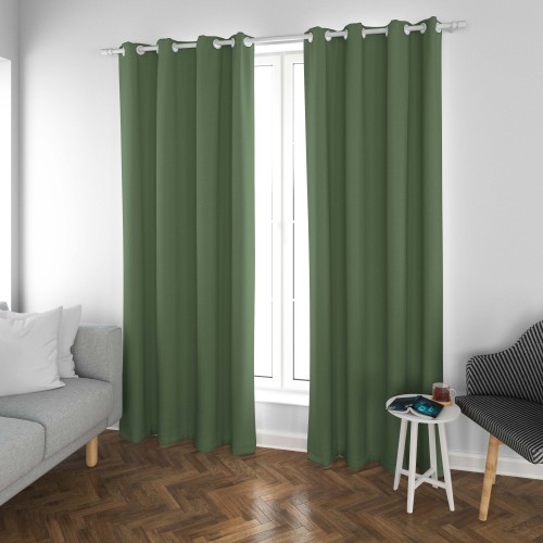 Luxia-Forest Green Two-Toned Sateen Blackout Drapery Fabric For Living Room, Bedroom, Office, Hotel, Restaurant, Theater, Retail Store, Exhibition Hall, Hospitality Industry. Custom Blackout Fabric. and Finished Curtain.