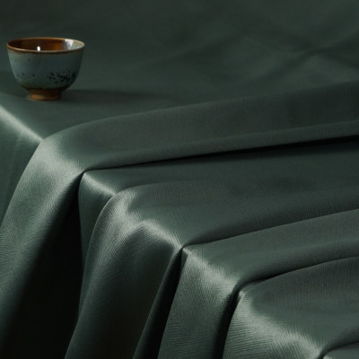 Luxia-Forest Green Two-Toned Sateen Blackout Drapery Fabric For Living Room, Bedroom, Office, Hotel, Restaurant, Theater, Retail Store, Exhibition Hall, Hospitality Industry. Custom Blackout Fabric. and Finished Curtain.