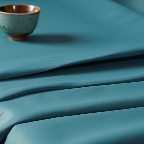 Ethan-Teal Two-Toned High Density Sateen Blackout Drapery Fabric For Living Room, Bedroom, Office, Hotel, Restaurant, Theater, Retail Store, Exhibition Hall, Hospitality Industry. Custom Blackout Fabric. and Finished Curtain.