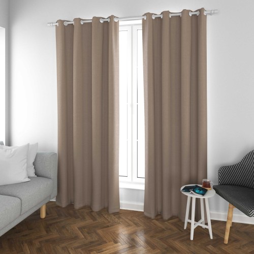 Ethan-LT Brown Two-Toned High Density Sateen Blackout Drapery Fabric For Living Room, Bedroom, Office, Hotel, Restaurant, Theater, Retail Store, Exhibition Hall, Hospitality Industry. Custom Blackout Fabric. and Finished Curtain.