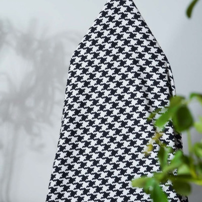 Wyatt, Black&White, For Pants, Skirts, Tops, Casual Wear, Outdoor Functional Jackets, Custom 4-Way Stretch Printed Fabric,