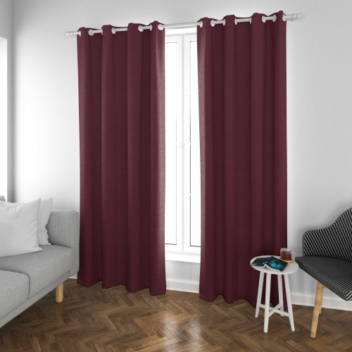 Audrey-Wine High Density Sateen Blackout Drapery Fabric For Living Room, Bedroom, Office, Hotel, Restaurant, Theater, Retail Store, Exhibition Hall, Hospitality Industry. Custom Blackout Fabric. and Finished Curtain.