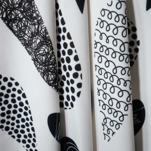 Wyatt, Black&White, For Pants, Skirts, Tops, Casual Wear, Outdoor Functional Jackets, Custom 4-Way Stretch Printed Fabric,