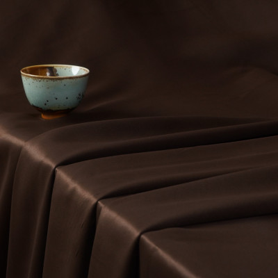 Audrey-Dark Brown High Density Sateen Blackout Drapery Fabric For Living Room, Bedroom, Office, Hotel, Restaurant, Theater, Retail Store, Exhibition Hall, Hospitality Industry. Custom Blackout Fabric. and Finished Curtain.