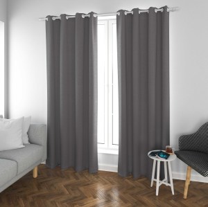 Audrey-Dark Gray High Density Sateen Blackout Drapery Fabric For Living Room, Bedroom, Office, Hotel, Restaurant, Theater, Retail Store, Exhibition Hall, Hospitality Industry. Custom Blackout Fabric. and Finished Curtain.