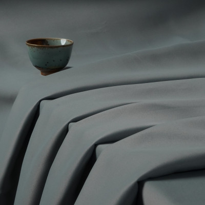 Audrey-Gray High Density Sateen Blackout Drapery Fabric For Living Room, Bedroom, Office, Hotel, Restaurant, Theater, Retail Store, Exhibition Hall, Hospitality Industry. Custom Blackout Fabric. and Finished Curtain.