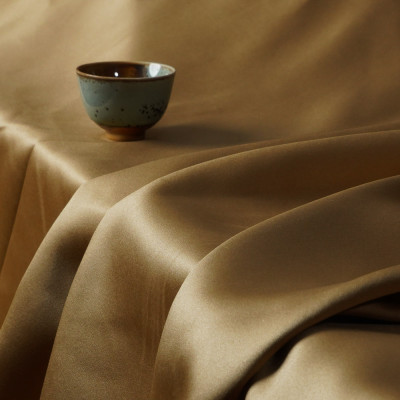 Charlotte-Golden Double-Sided Sateen Blackout Drapery Fabric For Living Room, Bedroom, Office, Hotel, Restaurant, Theater, Retail Store, Exhibition Hall, Hospitality Industry. Custom Blackout Fabric. and Finished Curtain.