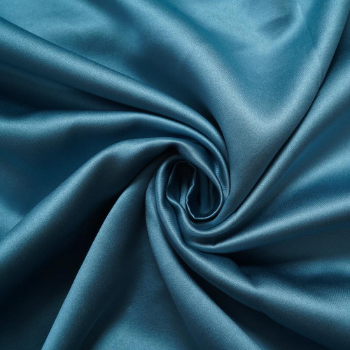 Charlotte-Med Blue Double-Sided Sateen Blackout Drapery Fabric For Living Room, Bedroom, Office, Hotel, Restaurant, Theater, Retail Store, Exhibition Hall, Hospitality Industry. Custom Blackout Fabric. and Finished Curtain.