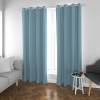 Charlotte-Med Blue Double-Sided Sateen Blackout Drapery Fabric For Living Room, Bedroom, Office, Hotel, Restaurant, Theater, Retail Store, Exhibition Hall, Hospitality Industry. Custom Blackout Fabric. and Finished Curtain.