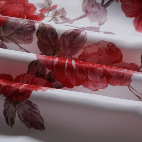 Oliver Flower-Single-Sided Shiny Sateen Printed Blackout Drapery Fabric For Living Room, Bedroom, Office, Hotel, Restaurant, Theater, Retail Store, Exhibition Hall, Hospitality Industry. Custom Blackout Fabric. and Finished Curtain.