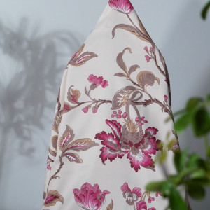 Oliver Flower-Single-Sided Shiny Sateen Printed Blackout Drapery Fabric For Living Room, Bedroom, Office, Hotel, Restaurant, Theater, Retail Store, Exhibition Hall, Hospitality Industry. Custom Blackout Fabric. and Finished Curtain.