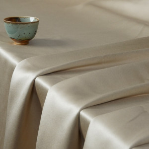 Grace-Khaki Single-Sided Black Y/D Sateen Blackout Drapery Fabric For Living Room, Bedroom, Office, Hotel, Restaurant, Theater, Retail Store, Exhibition Hall, Hospitality Industry. Custom Blackout Fabric. and Finished Curtain.