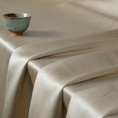 Grace-Khaki Single-Sided Black Y/D Sateen Blackout Drapery Fabric For Living Room, Bedroom, Office, Hotel, Restaurant, Theater, Retail Store, Exhibition Hall, Hospitality Industry. Custom Blackout Fabric. and Finished Curtain.