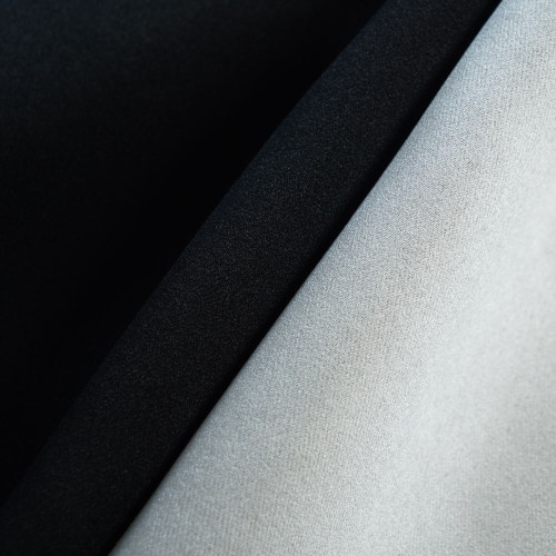 Grace-Gray Single-Sided Black Y/D Sateen Blackout Drapery Fabric For Living Room, Bedroom, Office, Hotel, Restaurant, Theater, Retail Store, Exhibition Hall, Hospitality Industry. Custom Blackout Fabric. and Finished Curtain.