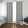 Grace-Gray Single-Sided Black Y/D Sateen Blackout Drapery Fabric For Living Room, Bedroom, Office, Hotel, Restaurant, Theater, Retail Store, Exhibition Hall, Hospitality Industry. Custom Blackout Fabric. and Finished Curtain.