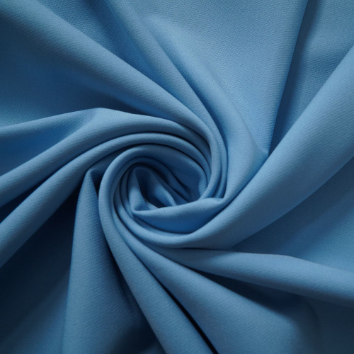 Hazel-LT Blue 75D Polyester 4 Way 2-Ply Stretch Fabric. For Pants, Skirts, Tops, Casual Wear, Outdoor Functional Jackets, Custom 4-Way Stretch Printed Fabric.