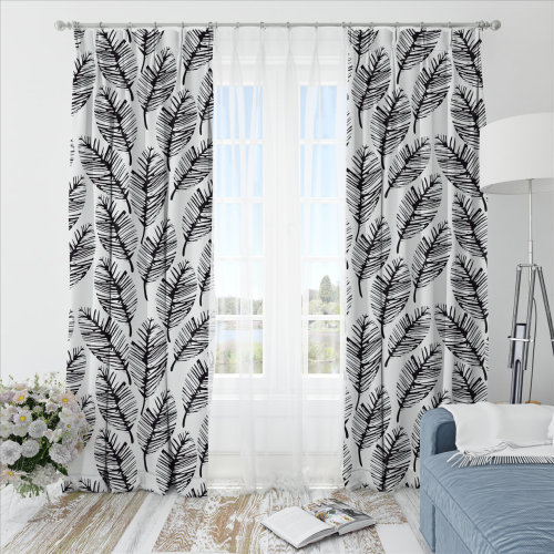 Oliver Leafy-Single-Sided Shiny Sateen Printed Blackout Curtain For Living Room, Bedroom, Office, Hotel, Restaurant, Theater, Retail Store, Exhibition Hall, Hospitality Industry. Custom Blackout Fabric. and Finished Curtain.