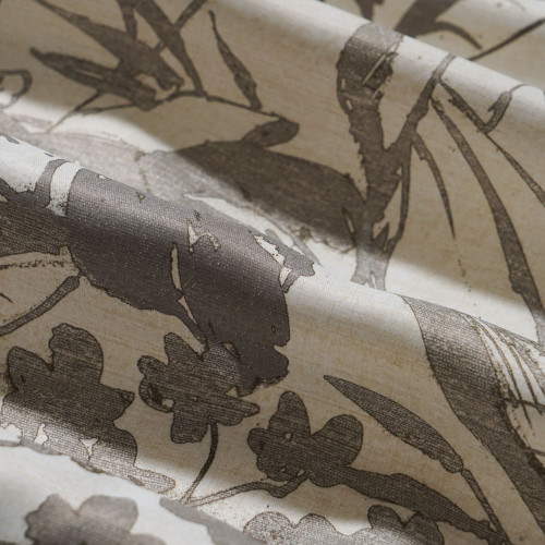 Oliver Leafy-Single-Sided Shiny Sateen Printed Blackout Curtain For Living Room, Bedroom, Office, Hotel, Restaurant, Theater, Retail Store, Exhibition Hall, Hospitality Industry. Custom Blackout Fabric. and Finished Curtain.