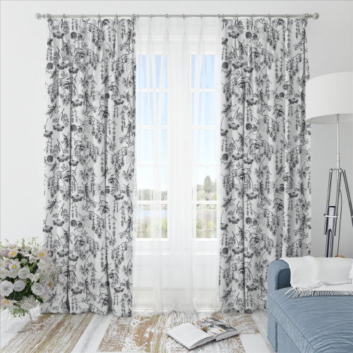 Oliver Leafy-Single-Sided Shiny Sateen Printed Blackout Curtain For Living Room, Bedroom, Office, Hotel, Restaurant, Theater, Retail Store, Exhibition Hall, Hospitality Industry. Custom Blackout Fabric. and Finished Curtain.