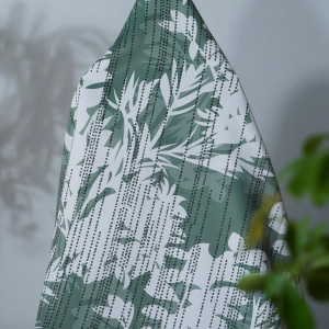 Oliver Leafy-Single-Sided Shiny Sateen Printed Blackout Curtain For Living Room, Bedroom, Office, Hotel, Restaurant, Theater, Retail Store, Exhibition Hall, Hospitality Industry. Custom Blackout Fabric. and Finished Curtain.