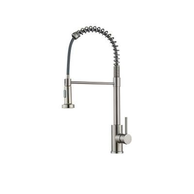 Nickel Brush Pull out Kitchen mixer Pull down stainless steel304 Kitchen faucet single lever Sprayer Spring Kitchen sink faucet