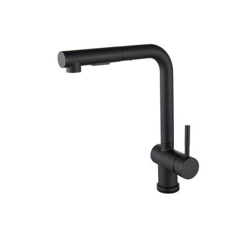 Europe Style SUS304Pull Out Kitchen Taps Matte Black Deck Mounted Kitchen Sink Mixer faucet