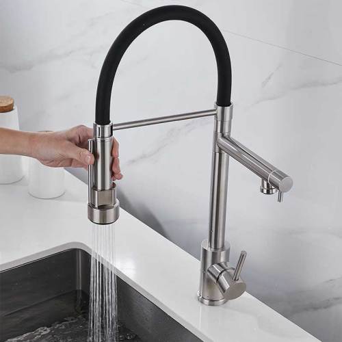 cheap long neck single handle flexible kitchen stainless steel 304 kitchen mixer SUS 304 kitchen faucets