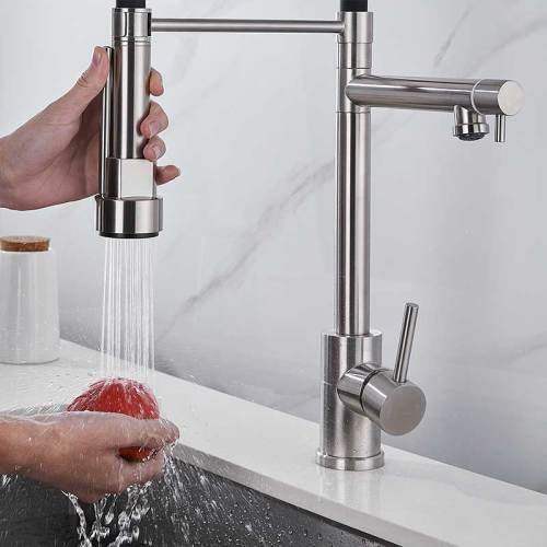 cheap long neck single handle flexible kitchen stainless steel 304 kitchen mixer SUS 304 kitchen faucets