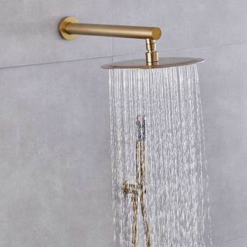 High quality brushed gold shower set 2 function black concealed shower faucet chrome nickle brushed shower mixe